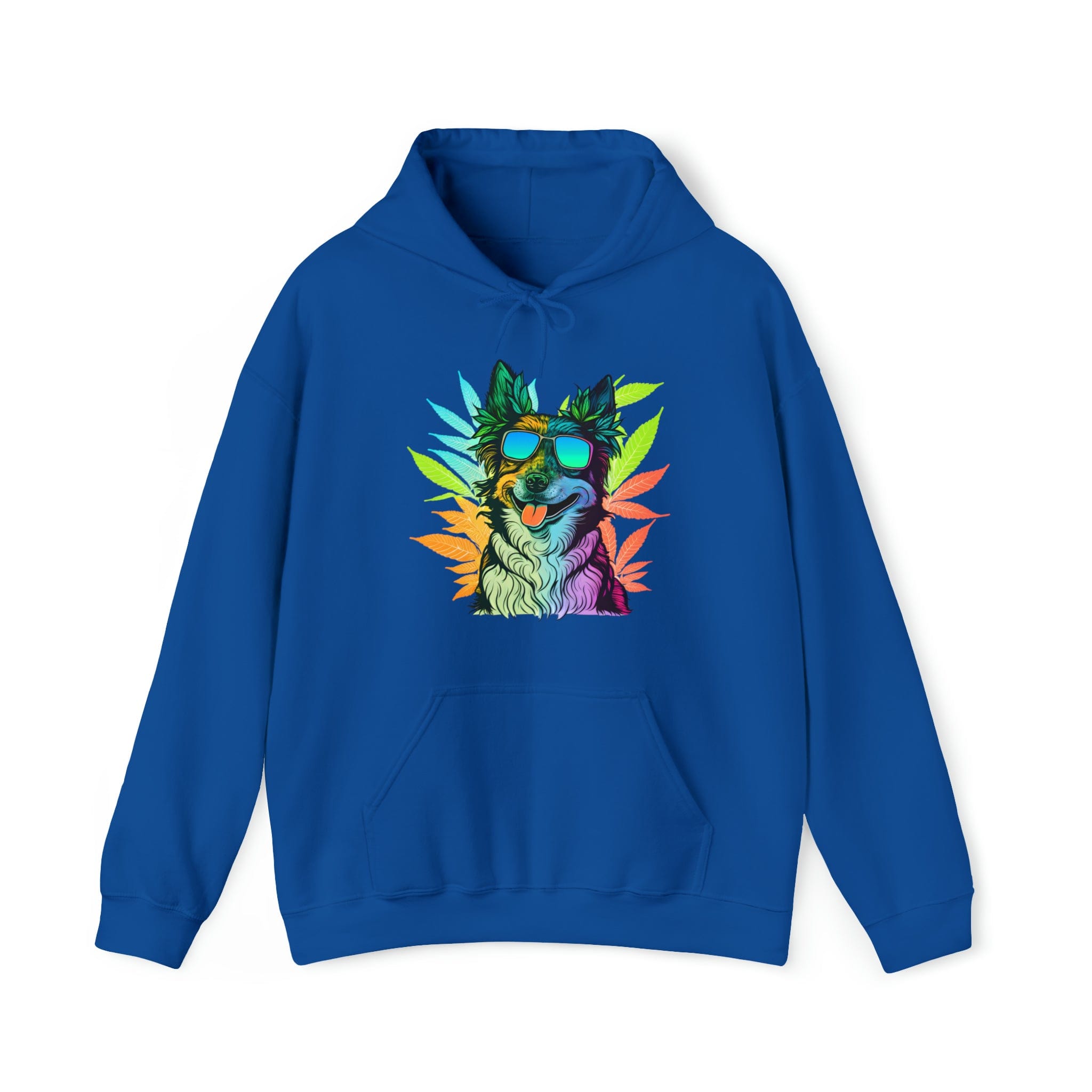 Cool Corgi with Shades and Cannabis Leaves Hoodie