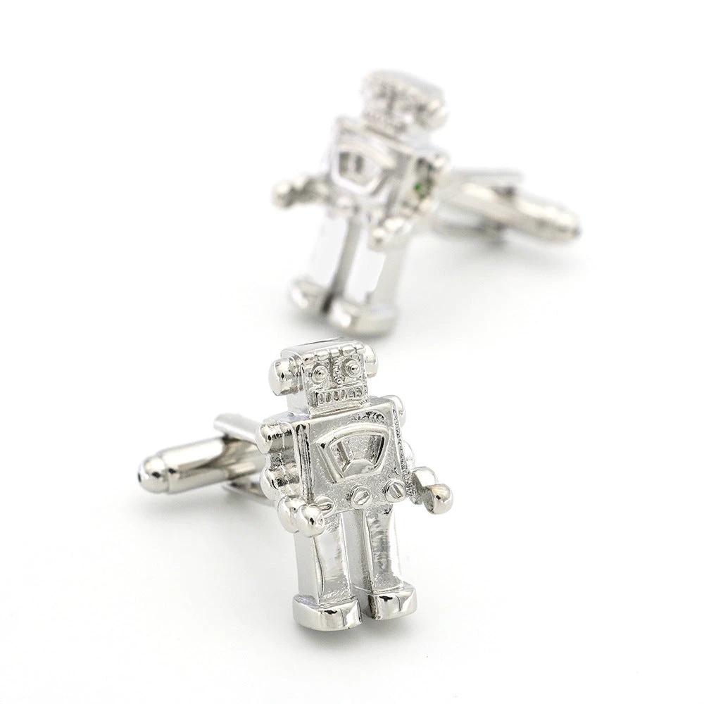 Men's Silver Robot Cufflinks