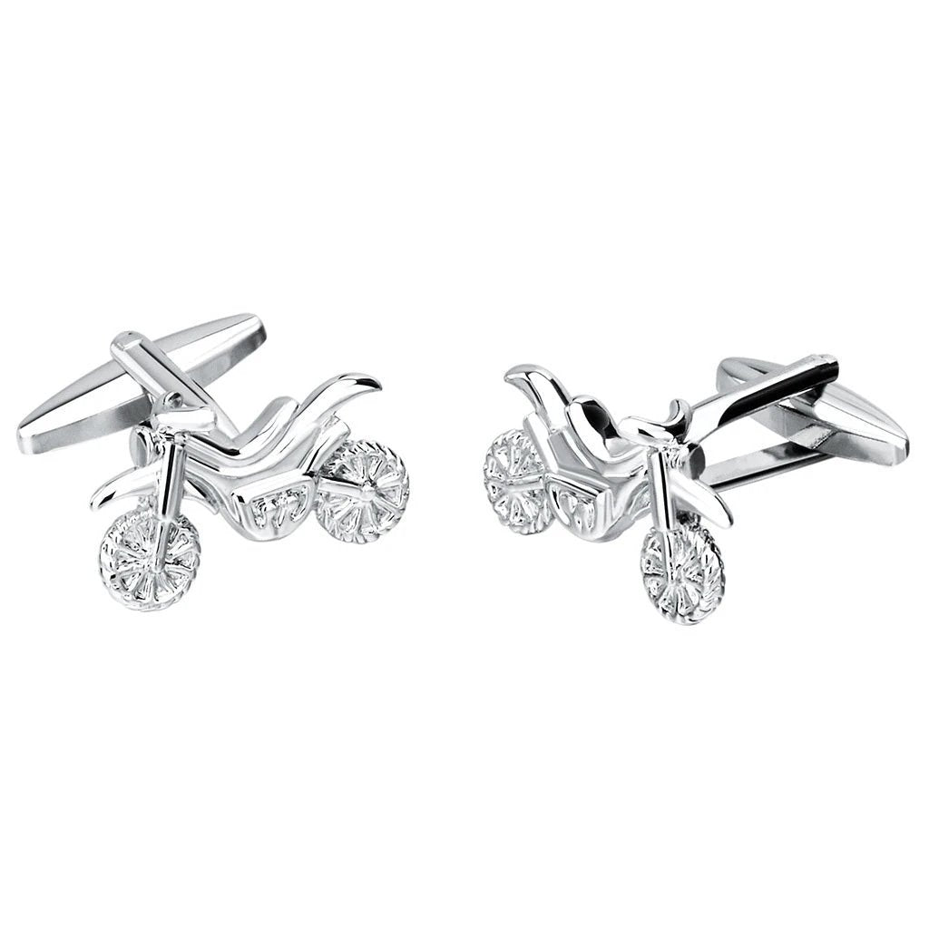 Men's Silver Motorcycle Cuff links