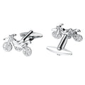 Men's Silver Motorcycle Cuff links