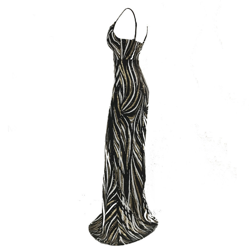 Sling Strapless Back Sequined Mermaid Evening Dress See size chart under “more details”