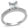 Rhodium Brass Ring with AAA Grade CZ in Clear