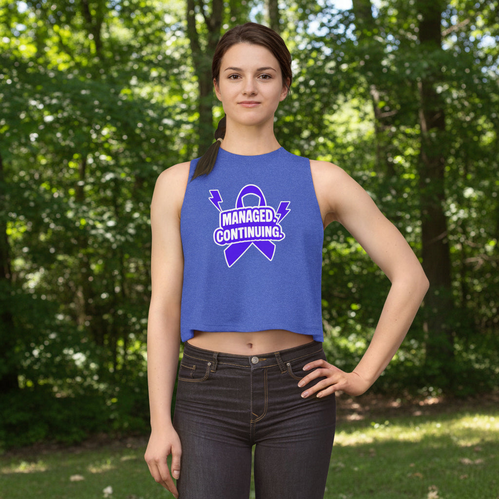 Managed. Continuing. Women’s Crop Top | Epilepsy Awareness