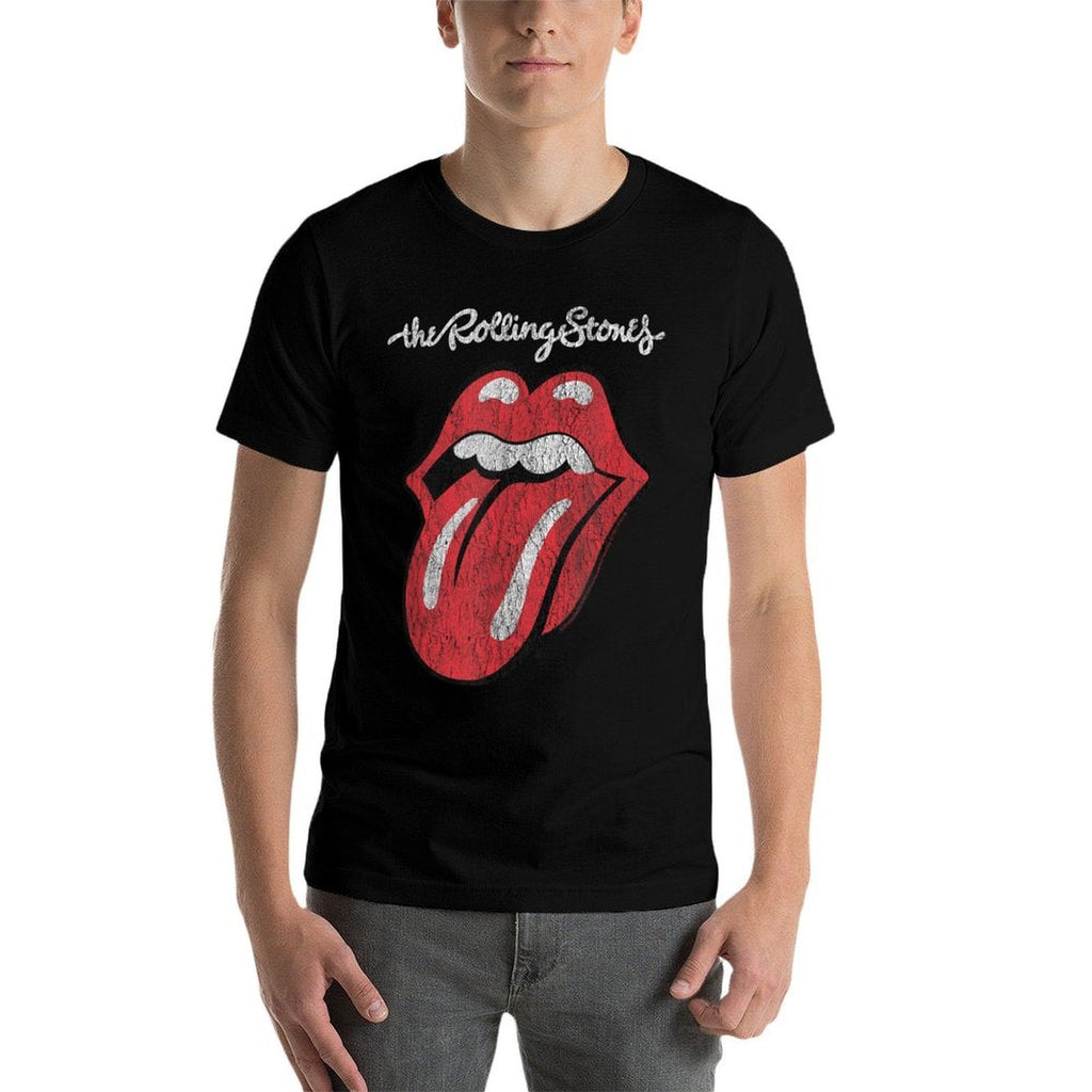 Rolling Stones Official Script Tongue  Heathered Texture T-Shirt
