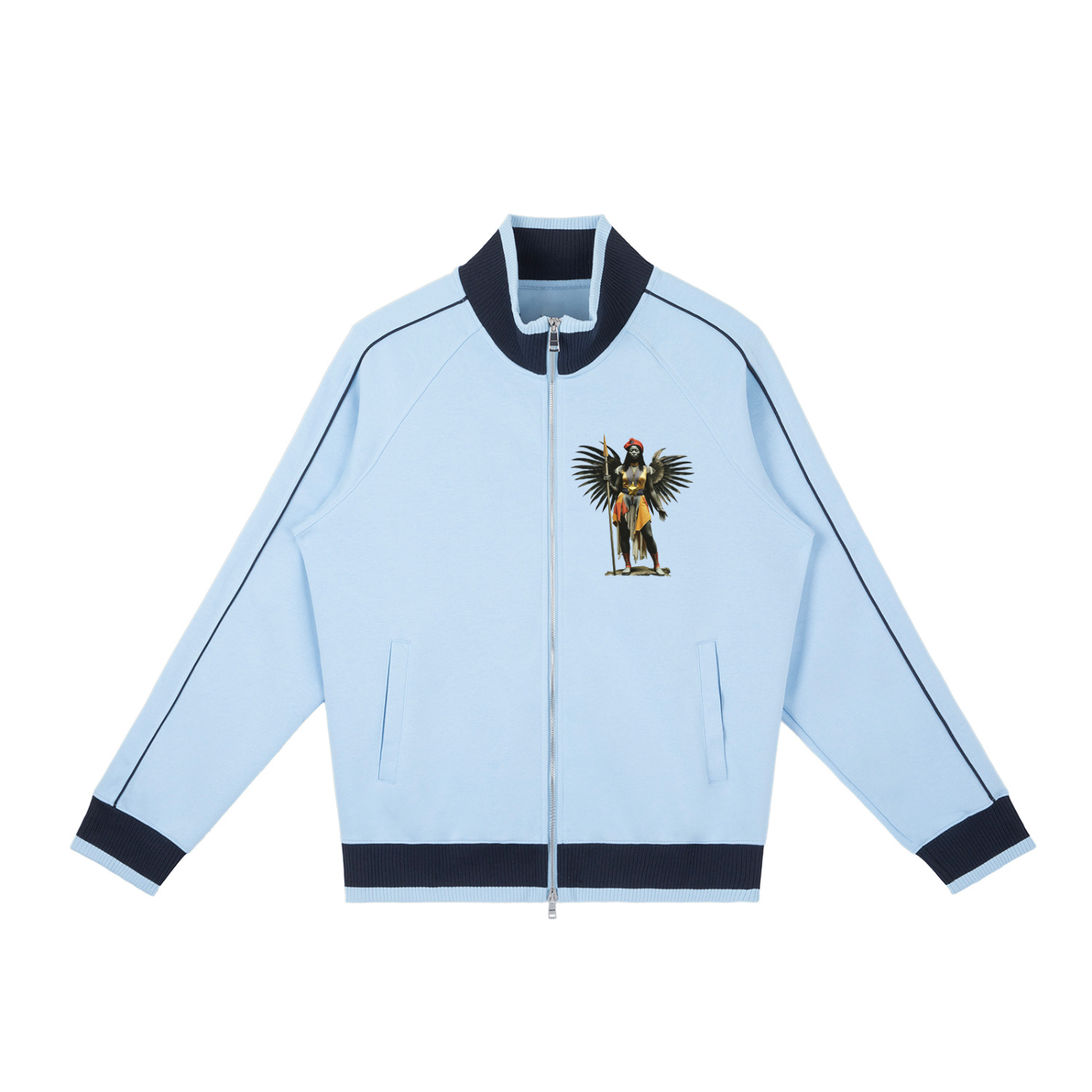 AmaruKhan Hebrews Color Block Raglan Sleeve Zip Track Jacket