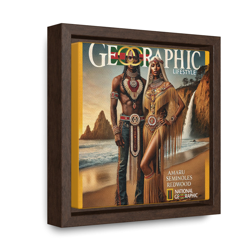 Amaru Khan Aborigine Gallery Canvas Wraps, Square Frame