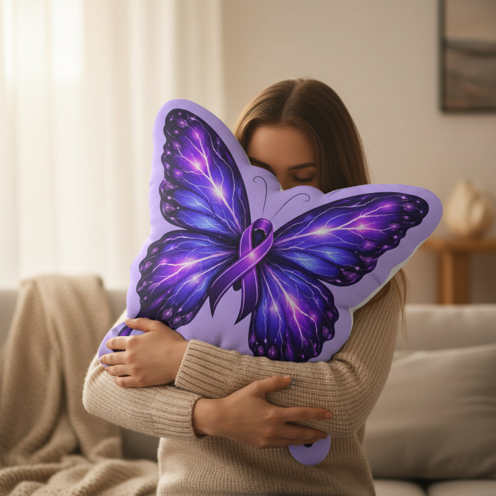 Butterfly Shaped Pillow — Electric Wings, Steady Strength