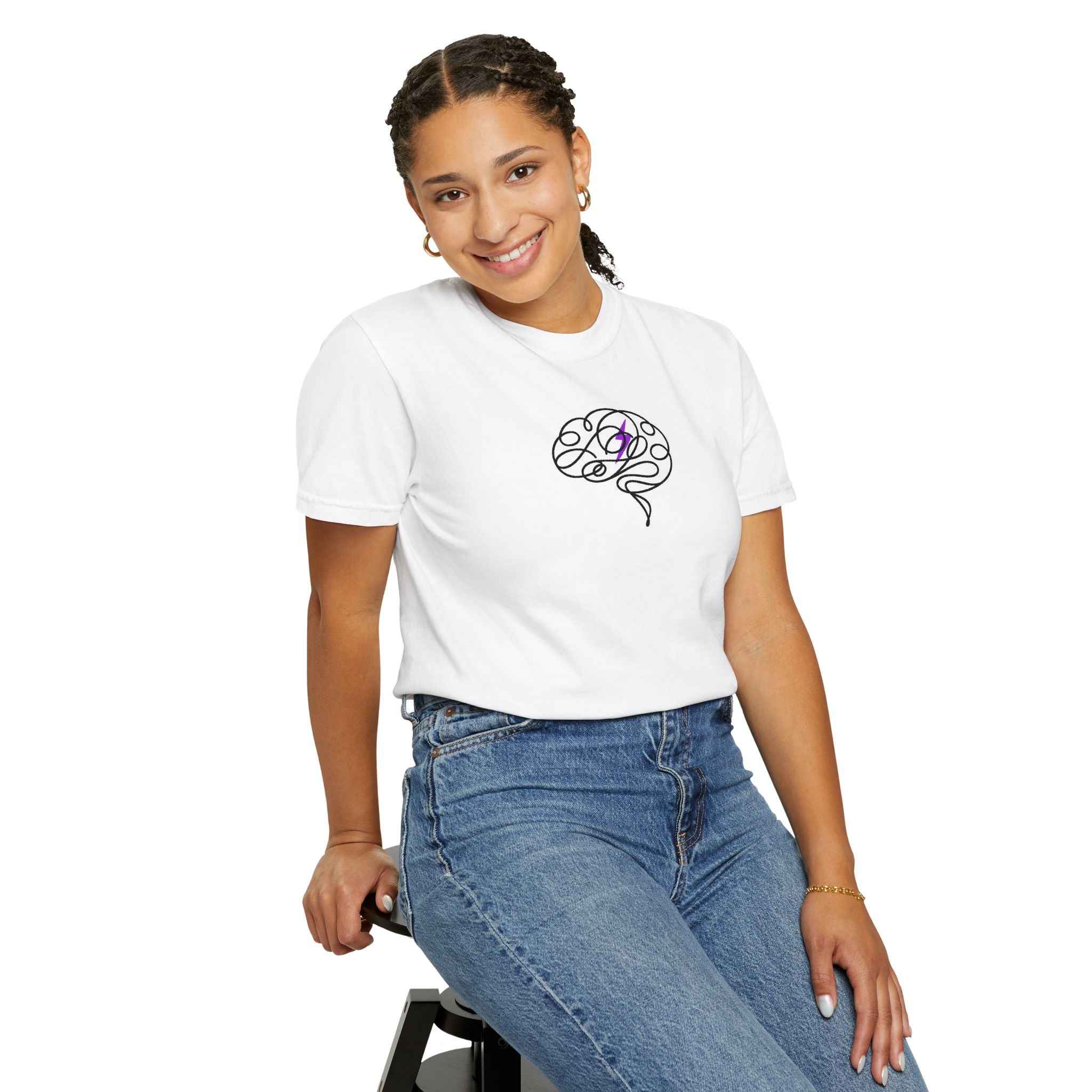 Abstract Brain Line Art T-Shirt – Epilepsy Awareness Edition