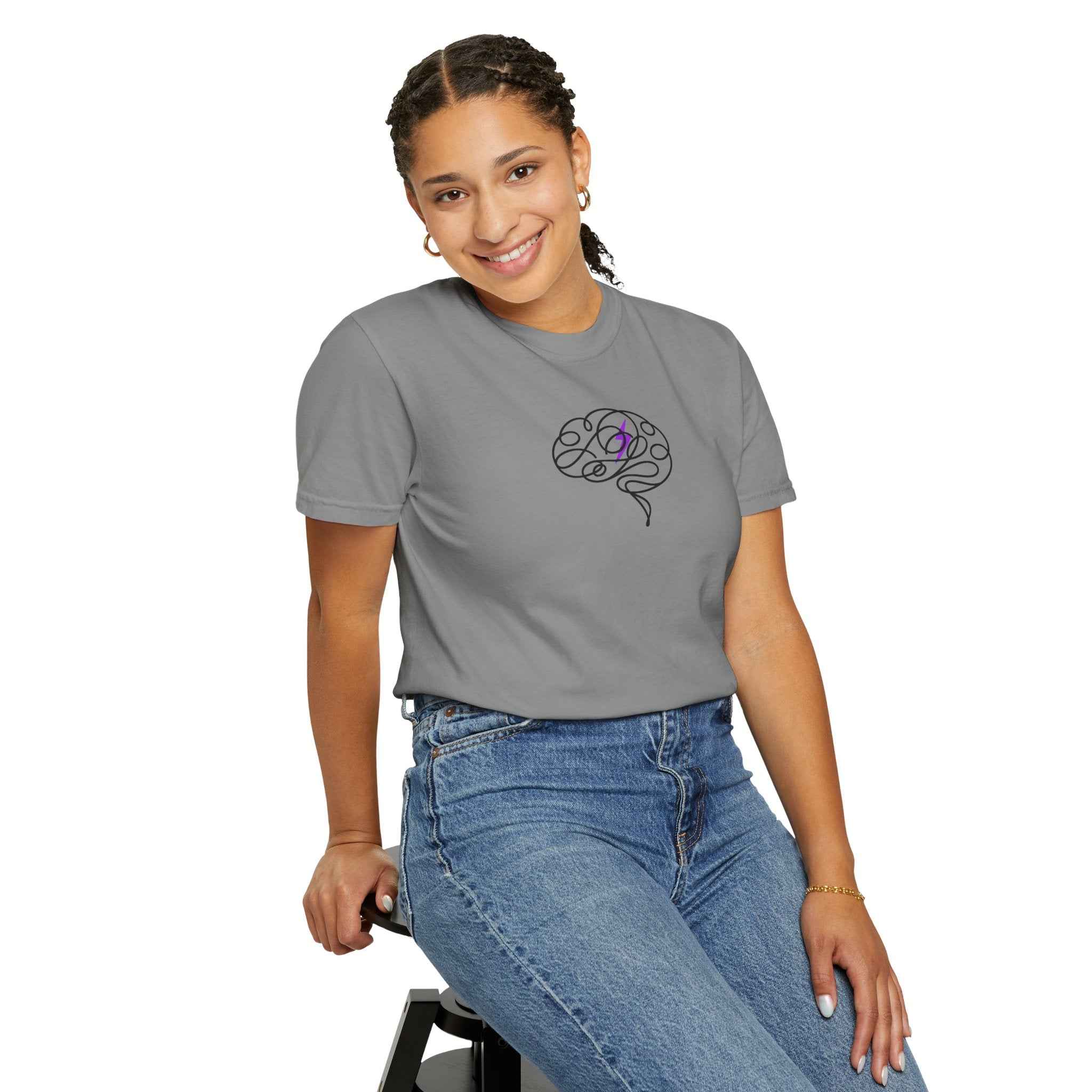 Abstract Brain Line Art T-Shirt – Epilepsy Awareness Edition