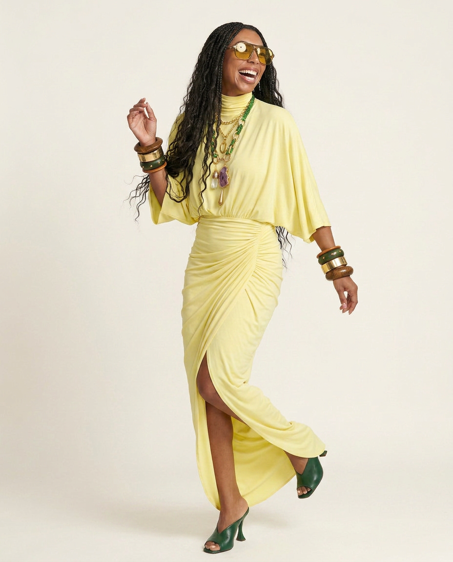 Radiant Pleated High Waist Maxi Dress
