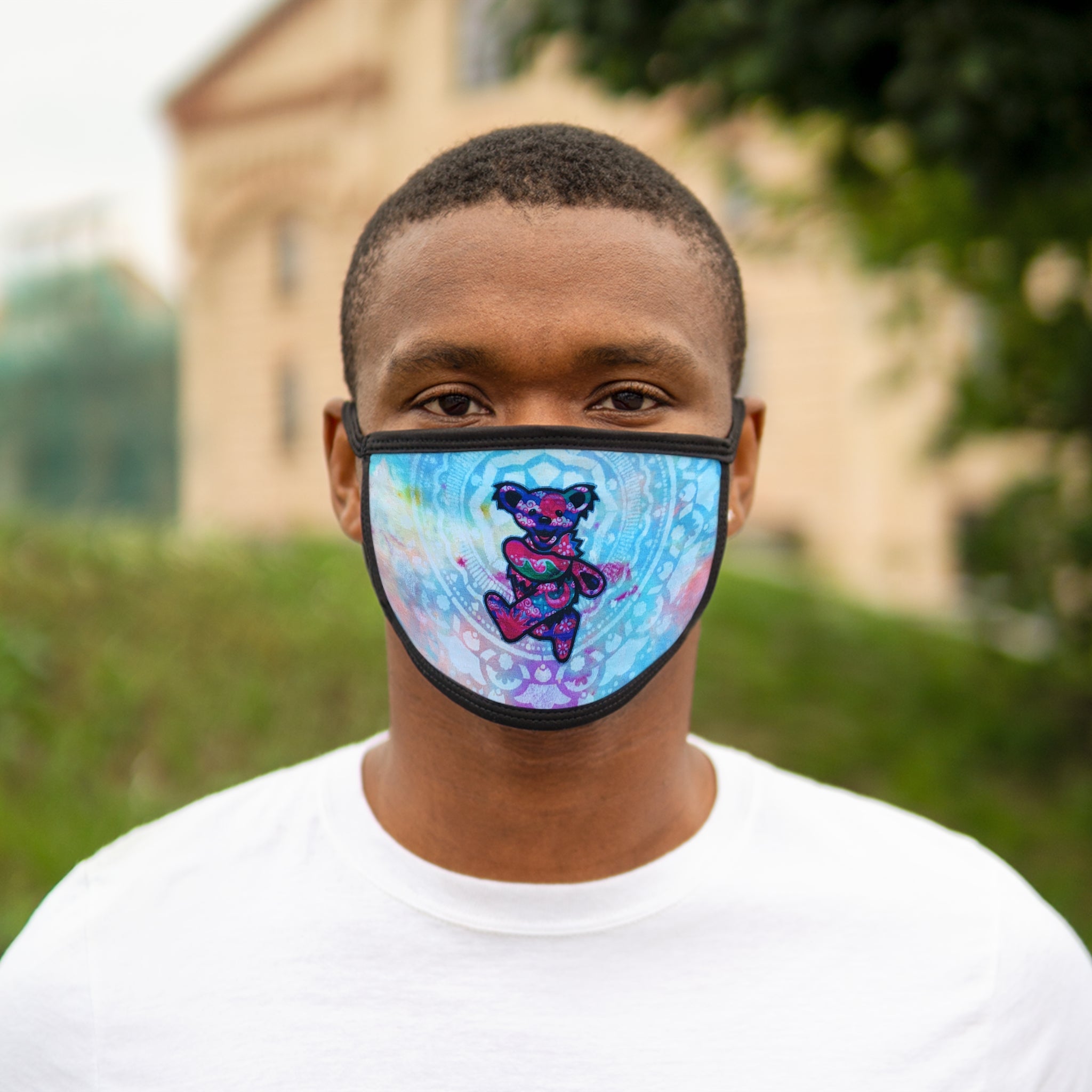 Marching Bear Mixed-Fabric Face Mask