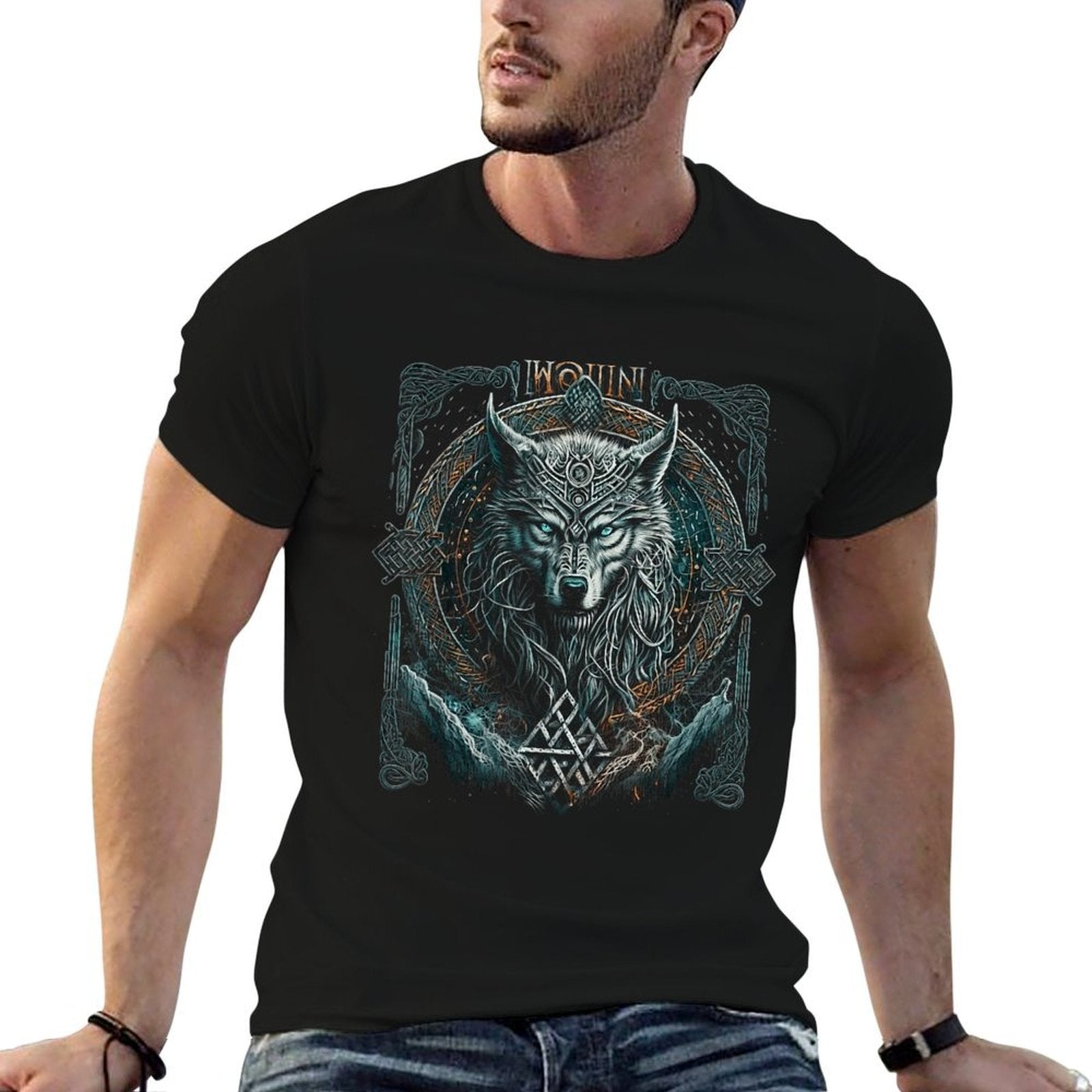 Odins Wolf Northman Valhalla Norse Mythology  Lightweight T-Shirt