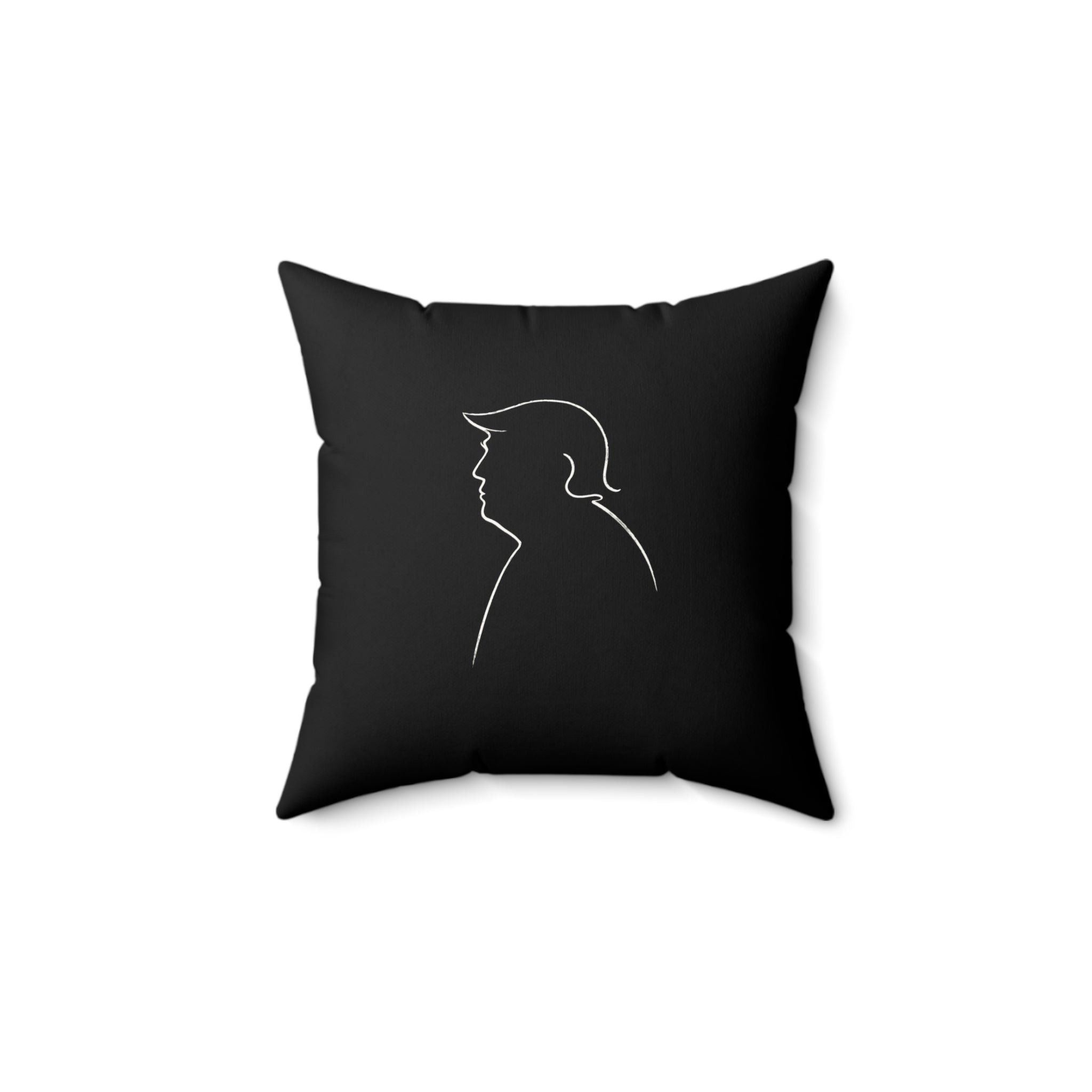 Single-Line Portrait Suede Throw Pillow | Modern Graphic Accent Cushion