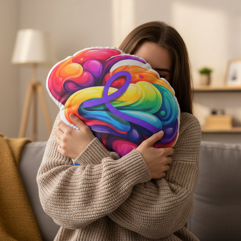 Abstract Brain Pillow — Color, Meaning, Presence