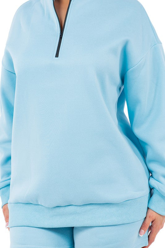 WOMEN FASHION SWEATSHIRT AND SHORT SET