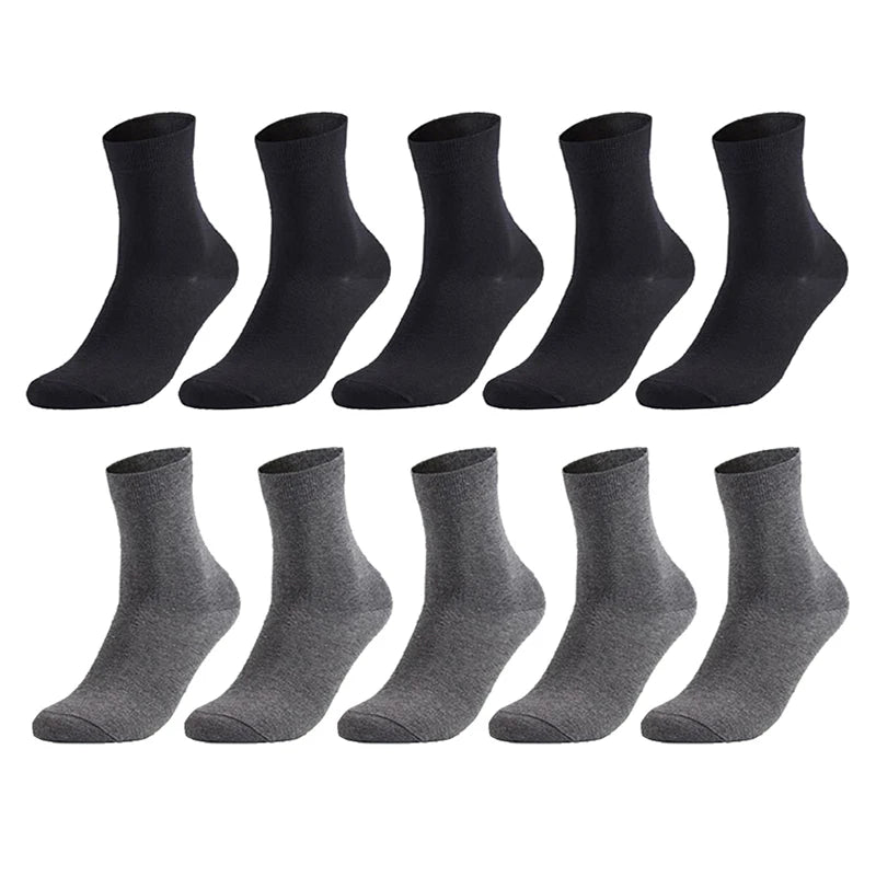 10 Pairs Men'S Cotton Socks New Style Black Business Men Socks Soft Breathable Summer Winter for Male Socks plus Size 38-47
