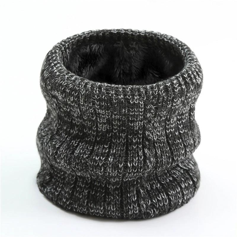 Men's Twist Wide Striped Fleece-lined Knitted Scarf