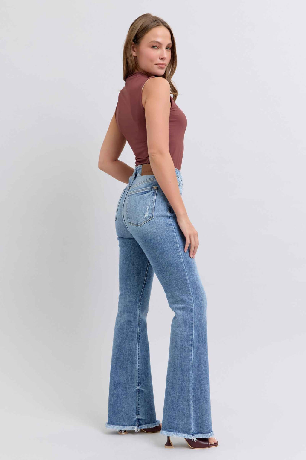 Judy Blue High Rise Bootcut Jeans - Raw Hem