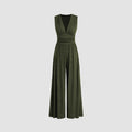 Women's Solid Color Loose Sleeveless Knitted Jumpsuit