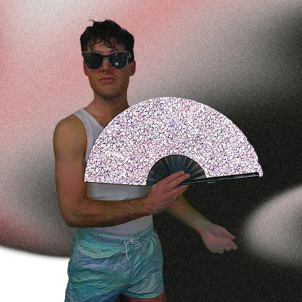 Discoteca Metallic Reflective Hand Fan