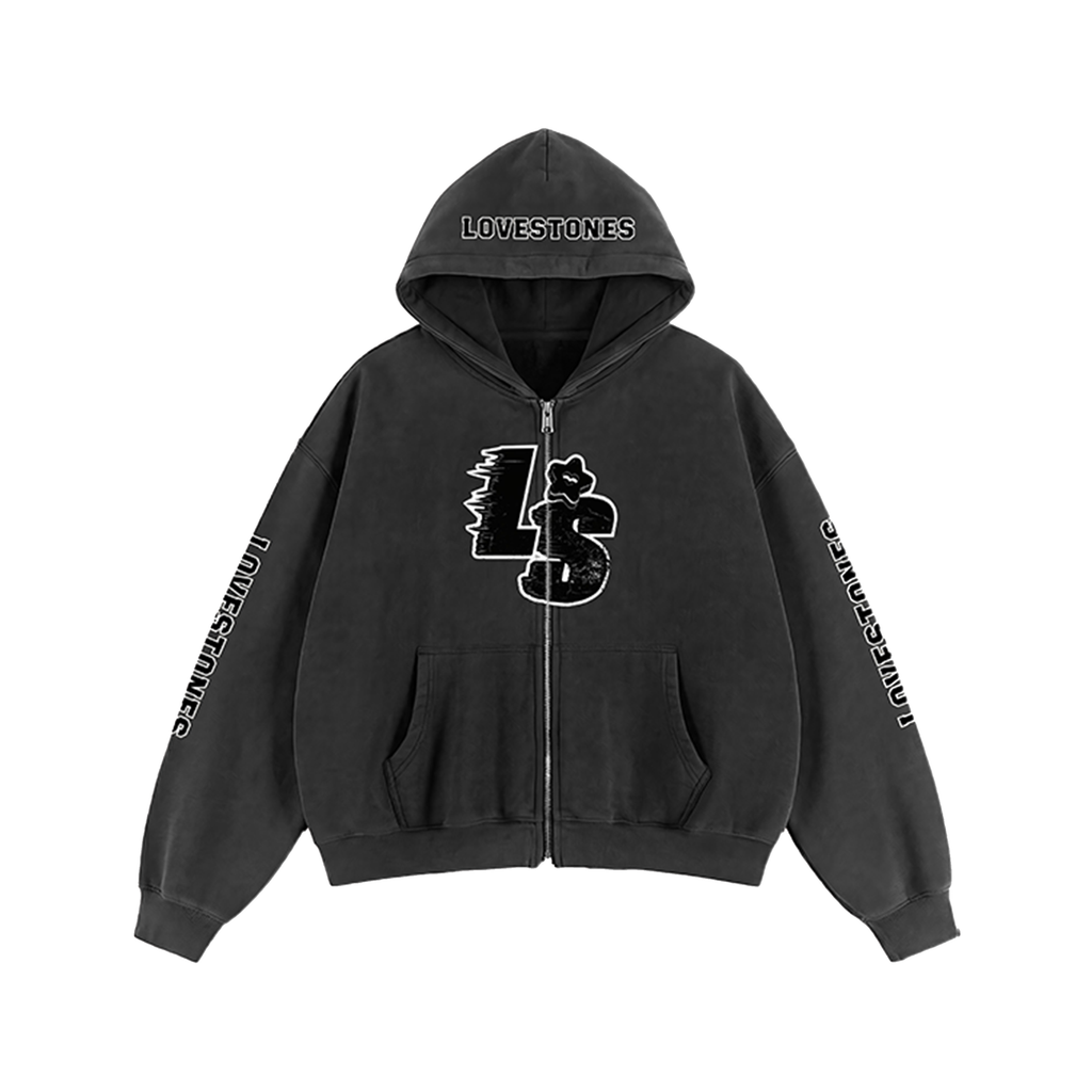 Double Heart LS Jacket - Black & White