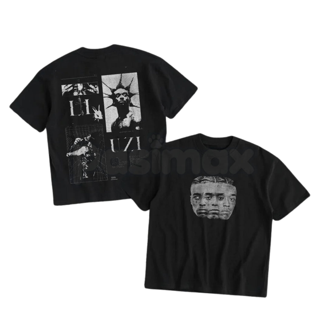 Uziii Double-Sided Heavy Cotton Graphic Tee - Premium Tactical Streetwear Shirt, Bold Urban Graphic Apparel, Heavyweight Double-Print Hypebeast Tee