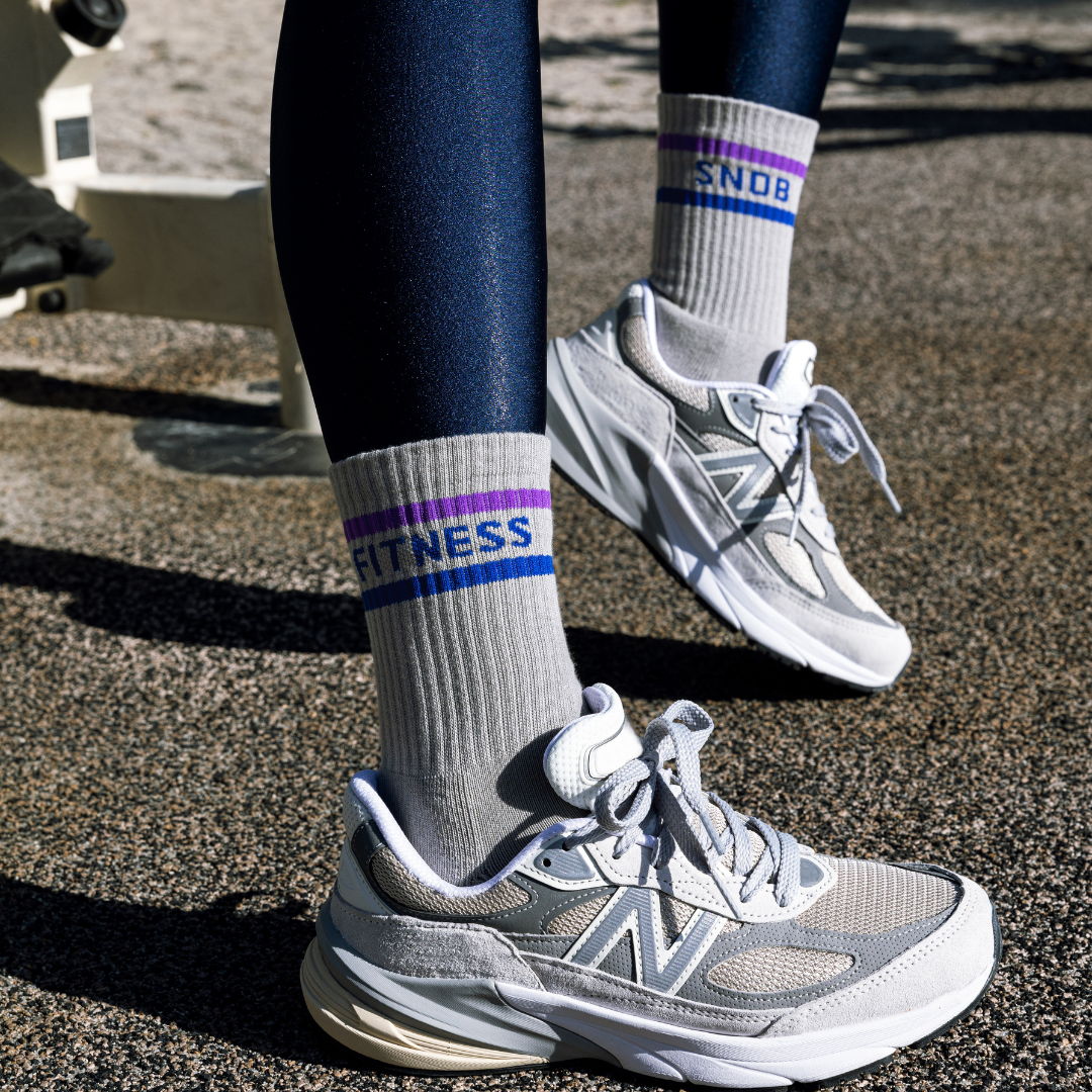 Grey Fusion Crew Socks - Athletic
