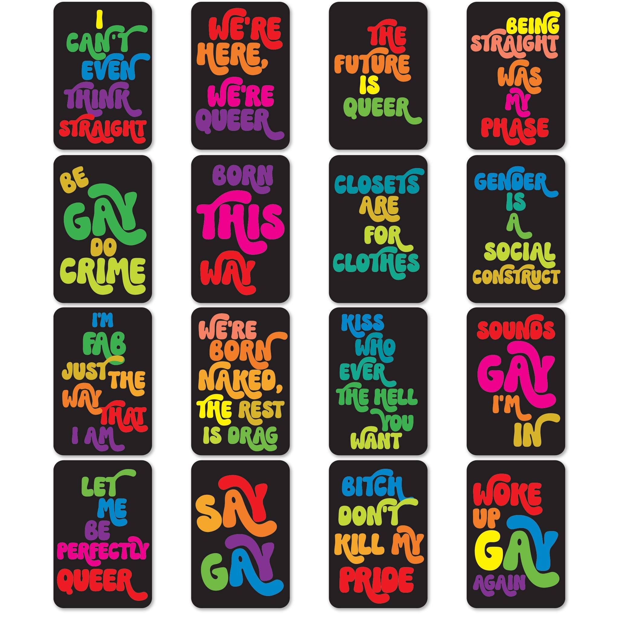 Queer Affirmation Cards, Deck of 16