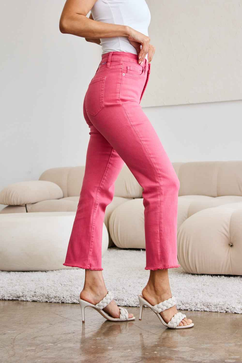 Dylan High Waist Tummy Control Jeans - Raw Hem