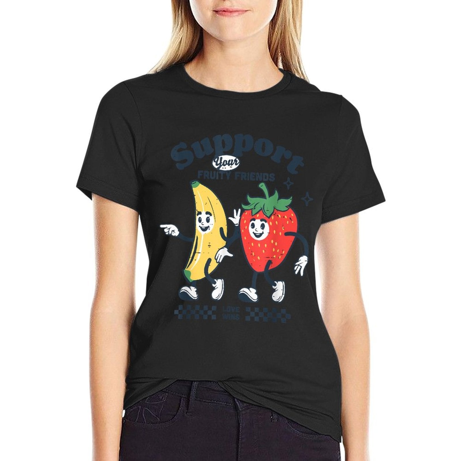 Support Your Fruity Friends Gay Pride Month LGBTQ Fruit Ally  Versatile T-Shirt