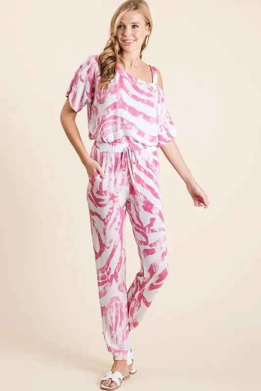 BiBi Zebra Print French Terry Stylish Two-Piece Set