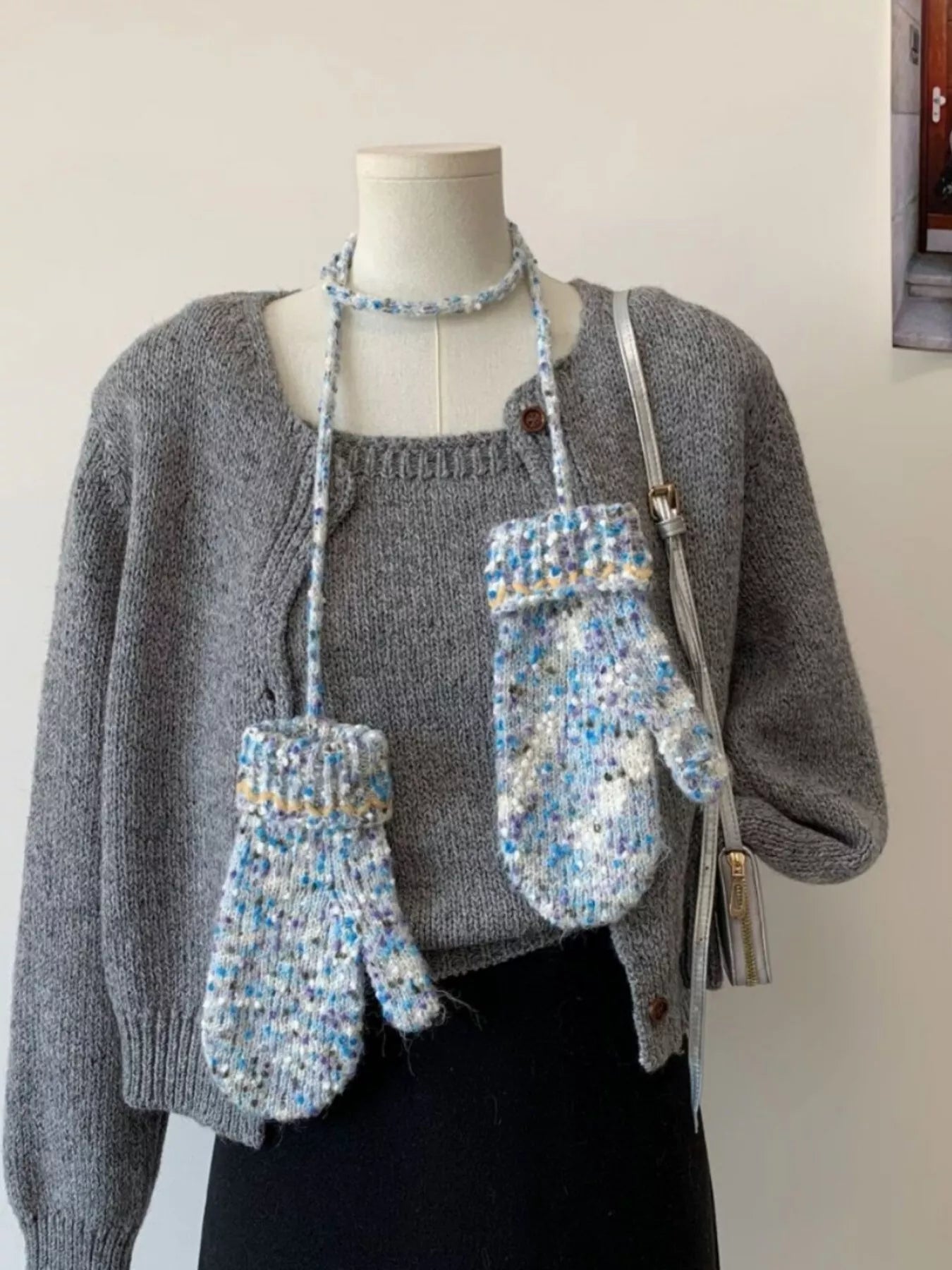 Wool Knitted Mitten Gloves - Cozy Winter Warmth