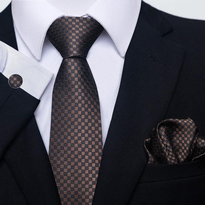 Men's Creative All-match Business Formal Wear Tie Scarf Cufflink Set