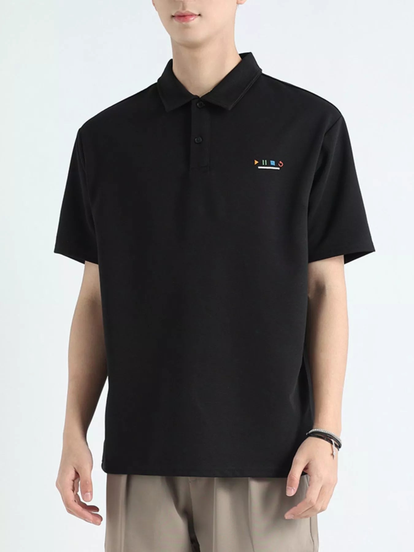 Men's Plus Size Button Detail Short Sleeve Polo
