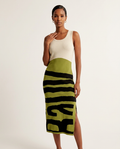 Colorblock Graphic Knit Midi Dress