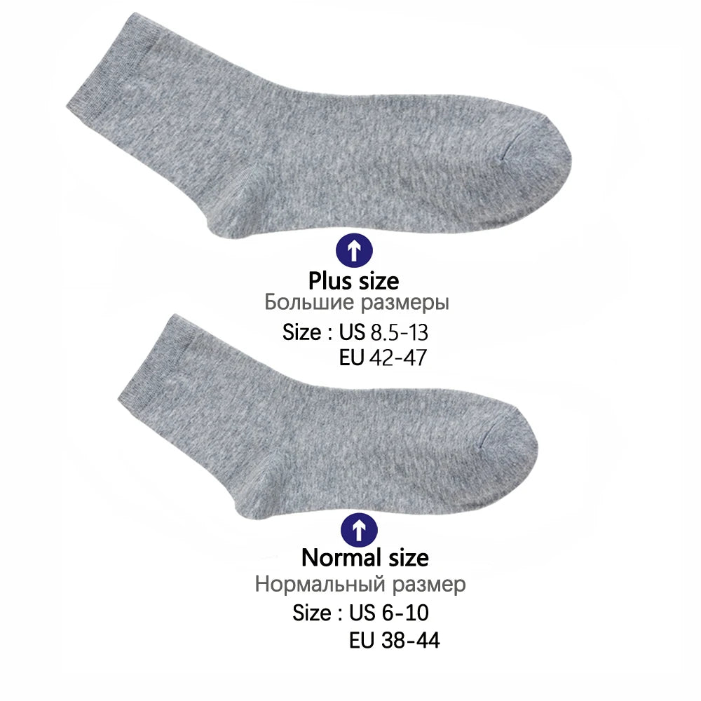 10 Pairs Men'S Cotton Socks New Style Black Business Men Socks Soft Breathable Summer Winter for Male Socks plus Size 38-47