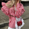 Personality New Cotton Plaid Women's Shirt See size chart under “more details”