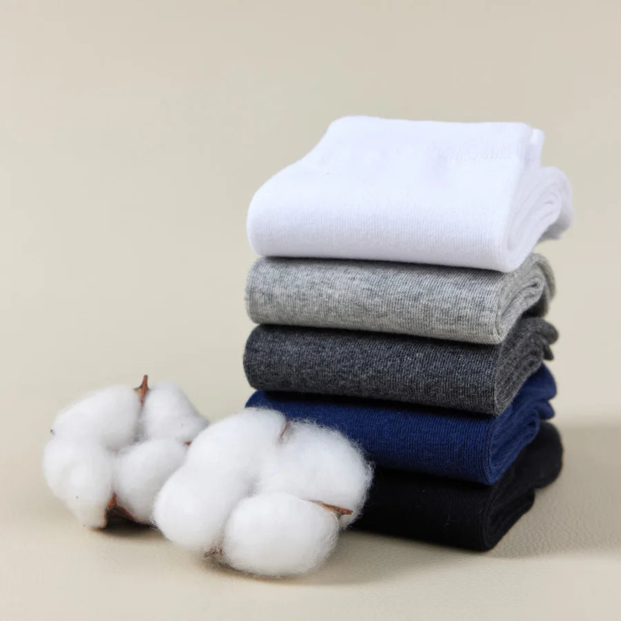 10 Pairs Men'S Cotton Socks New Style Black Business Men Socks Soft Breathable Summer Winter for Male Socks plus Size 38-47