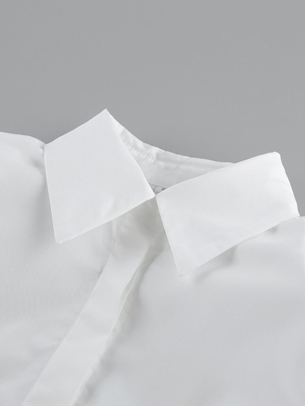White Side Lace Up Button Up Shirt