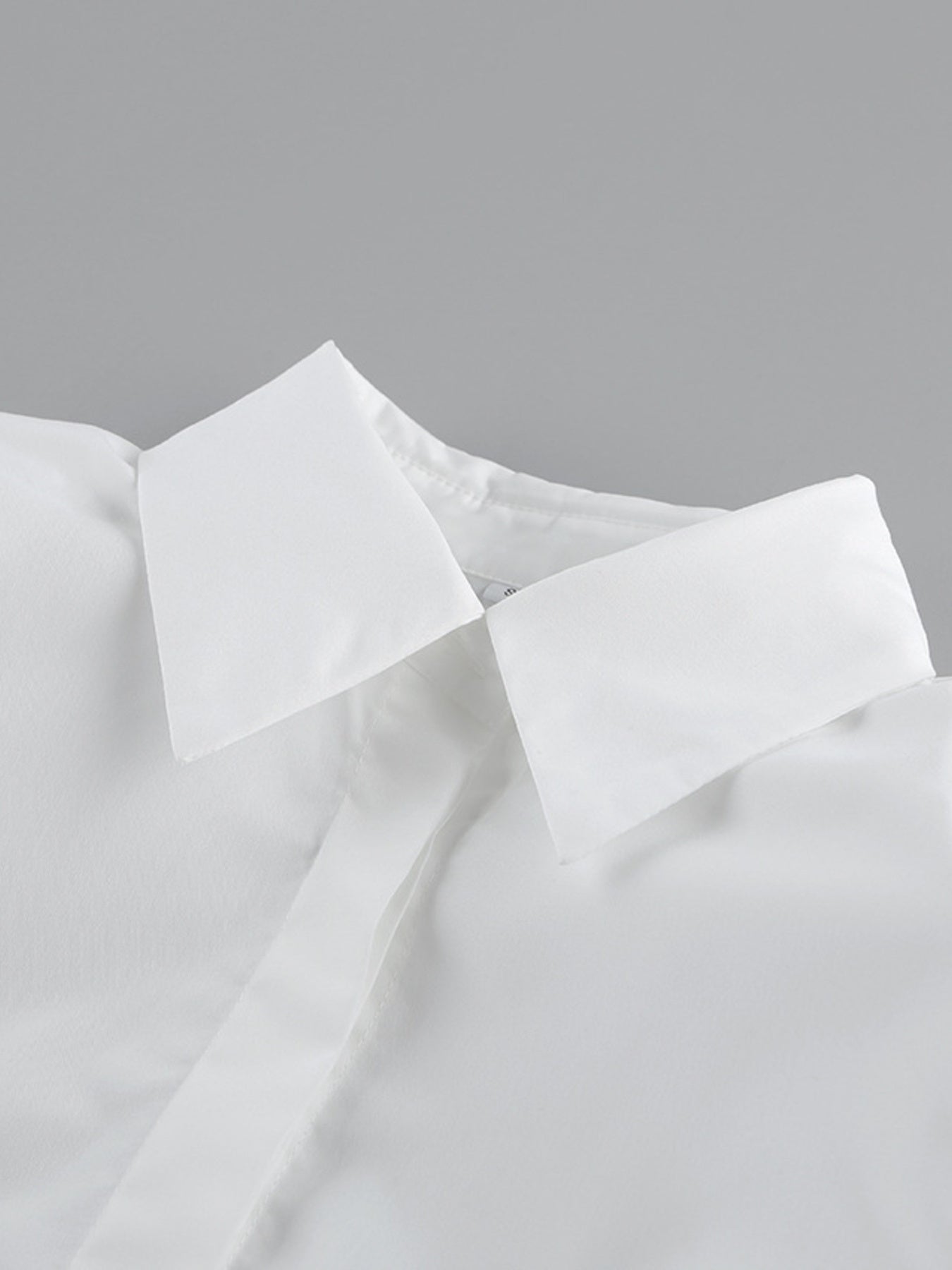 White Side Lace Up Button Up Shirt