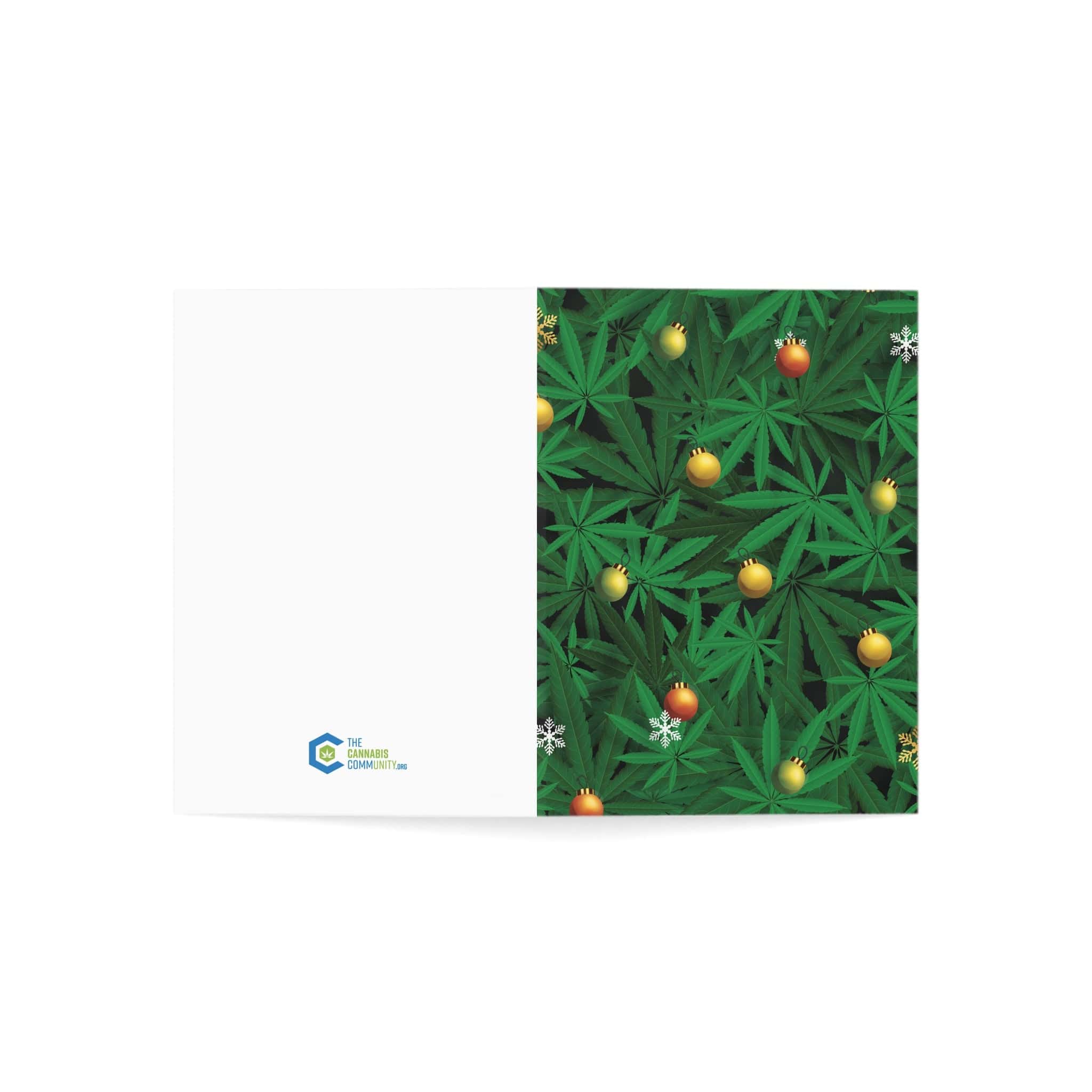 Pot Leaves Merry Christmas Holiday Greeting Cards (1, 10, 30, and 50pcs)