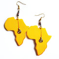 Map of African Earrings/ African Wooden Earrings