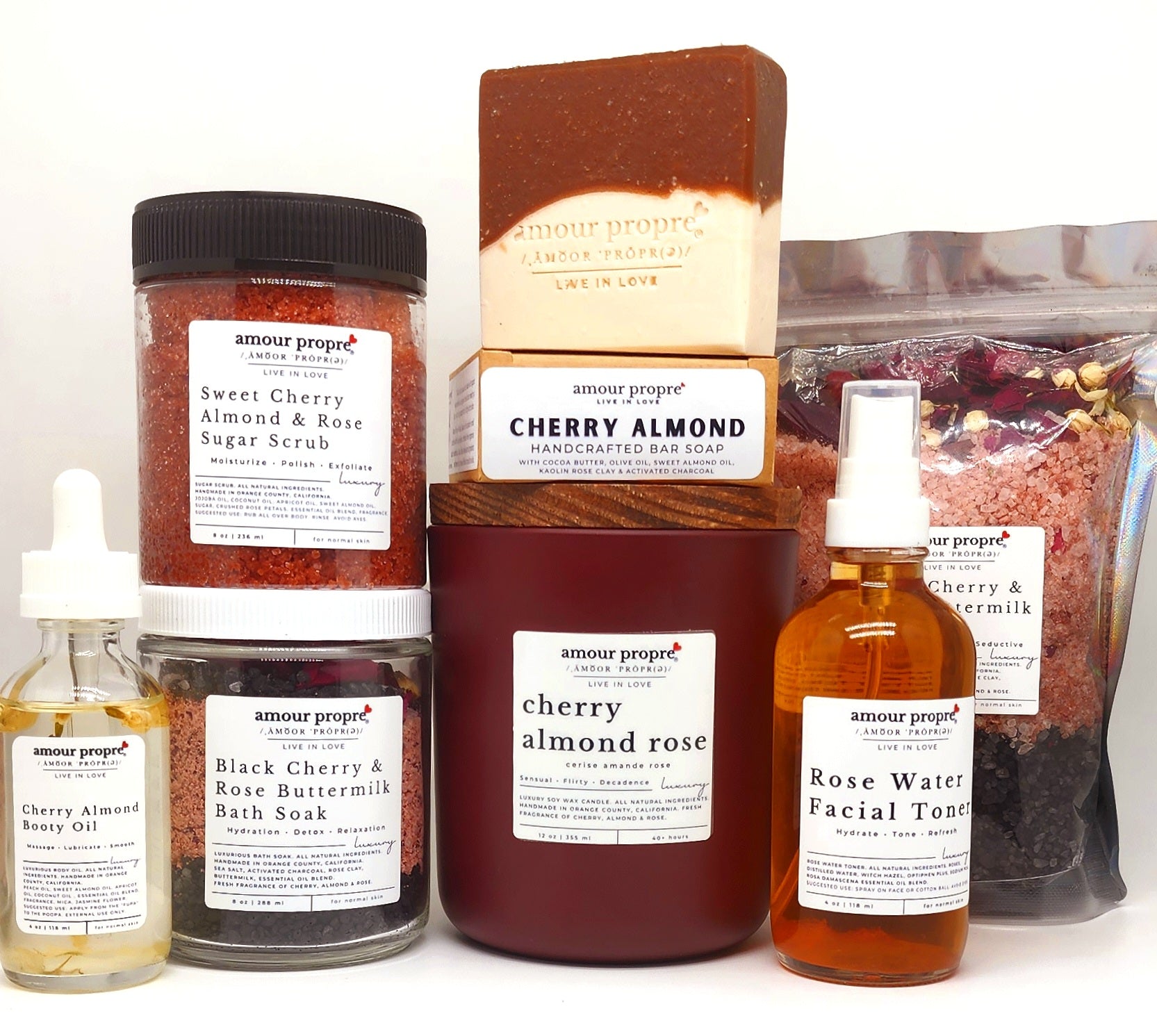 Cherry Almond Rose Spa Gift Box Sets