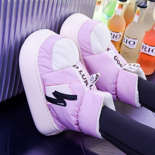 2023 Women's Winter Warm Shoes Plush Lining Indoor Slippers Couples