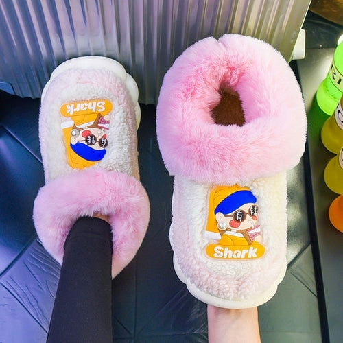 2023 Women's Winter Warm Shoes Plush Lining Indoor Slippers Couples