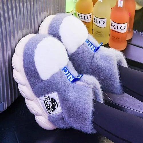 2023 Women's Winter Warm Shoes Plush Lining Indoor Slippers Couples