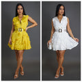 3D Flower Petal Flare Mini Dress