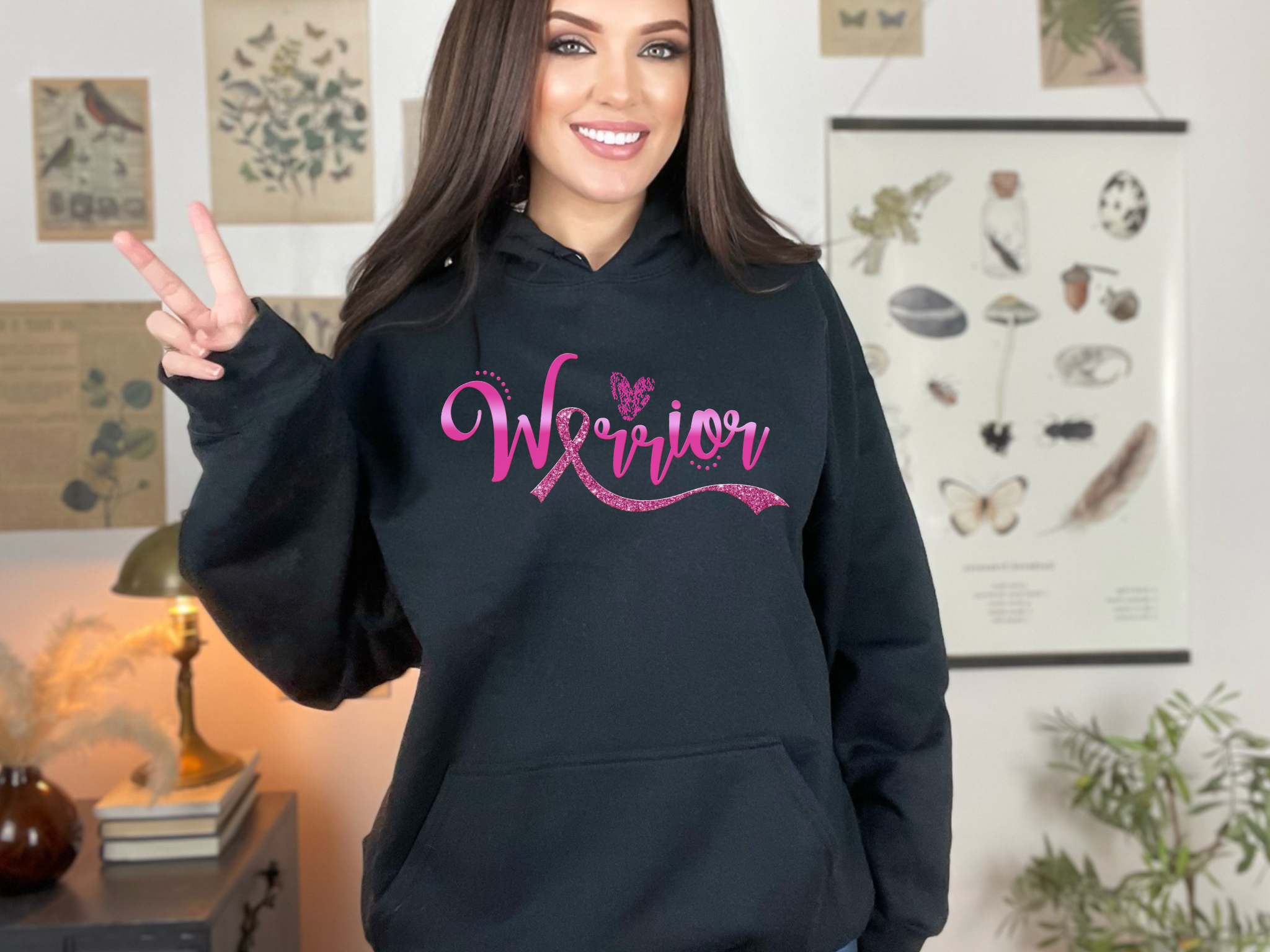 Warrior Breast Cancer Awareness Hoodie – Gildan 18500 (S-5XL)