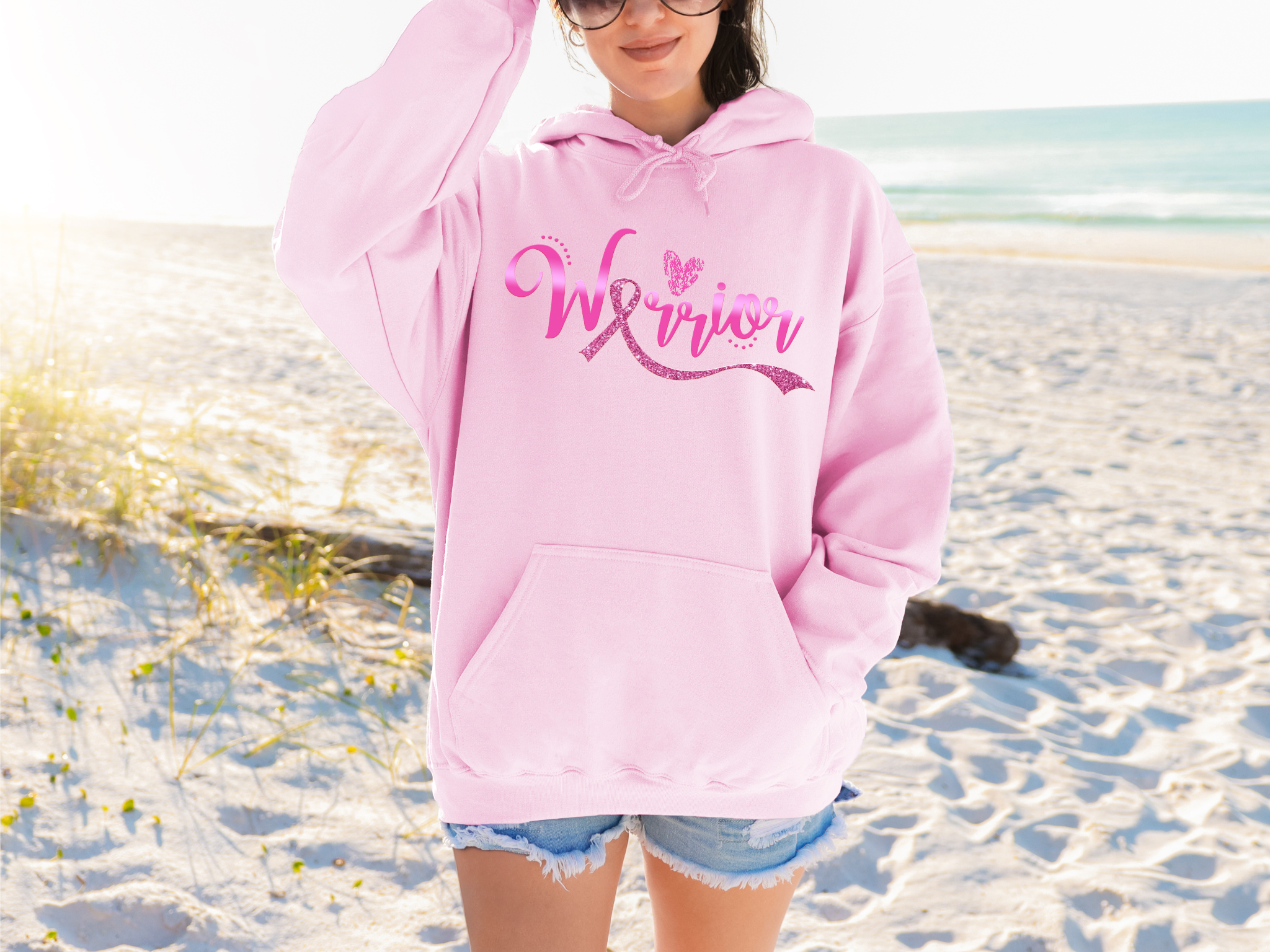 Warrior Breast Cancer Awareness Hoodie – Gildan 18500 (S-5XL)