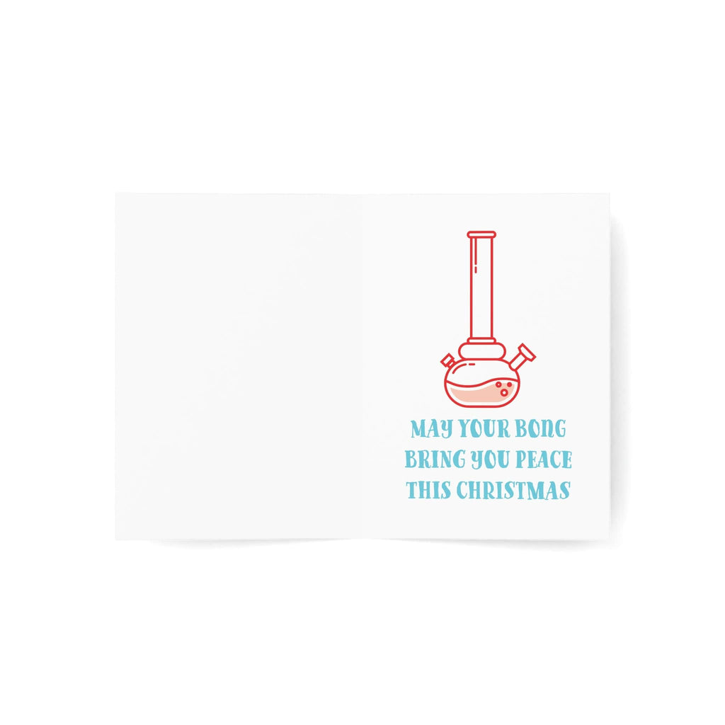 Happy Holidaze Zen Moose Smoking Bong Merry Christmas Greeting Cards (1, 10, 30, and 50pcs)